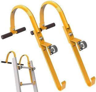 Youroyer Roof Ladder Hooks with Wheel,Heavy Duty Extension Ladder Stabilizer,Roof Ridge Extension,T-Bar Rubber Grip for Damage Prevention,Lock Jaw Ladder Grip,Easy to Access Steep Roofs