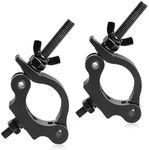 2Pack Black Clamps for Lights Stage Lighting Accessories, Lighting O Clamps Pole Clamp Quick Release Truss Clamp, 42mm-52mm Half Coupler Mounting Bracket Stage Light Clamp Moving Head Light Hooks