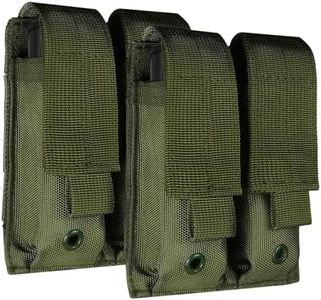ELVO Pistol Magazine Holster, Double 9mm Mag Pouch, Open-Top Dual Magazine Holder for Tactical Belt, Molle Compatible (Army Green 2 Pack)