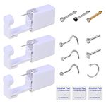 HYJLPAF Nose Piercing Kit - 3 Pack Self Nose Piercing Gun, Disposable Safety Nose Percinging Kit with Nose Rings Stud Nose Piercings Gun Kit Tool