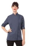 Chef Works Women's Hartford Chef Coat, Blue Medium