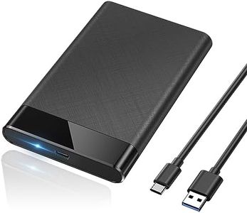 POSUGEAR Carcasa Disco Duro 2,5", 6Gbps USB C 3.1 Gen 2 Caja Disco Duro para HDD SSD SATA I/II/III de 7mm y 9.5mm de Altura con Cable USB, Sopporta UASP&Trim, no Requiere Herramientas-Negro