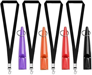 kuou 4 Pcs Professional Dog Whistles, Dog Training Whistle High Pitch Plastic Dog Whistles With Lanyard Keychain for Barking & Recall