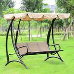 Invezo Impression: Textilene Outdoor Swing - 3 Seater with Removable Canopy - Jhula for Garden, Terrace, Balcony (Sweat Proof, UV Proof - Comfort Swing)