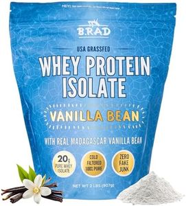 B.rad Grass-Fed Whey Protein Isolate Powder | 100% USA Sourced | 95% Purity, Cold Processed, Non-GMO, Gluten Free, Soy Free | 2 lb, 36 Servings | Real Vanilla Bean Flavor