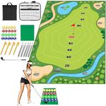 Golf Chipping Game Mat - Velcro Chip Stick Battle Royale Golf Game Set for Adults Kids Indoor Outdoor Backyard Garden Party - New Practice Golf Balls Putting Pitching Hitting Casual Golf Play Fun Mat