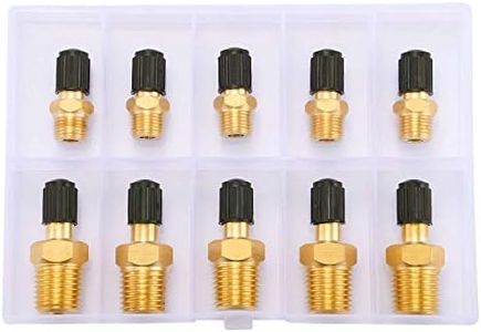 Minimprover 20 PCS Anti-Corrosion Brass Schrader Valve Standard Valve Core with 1/4''NPT Male and 1/8" NPT Male Threads Tank Valve & Aluminium Caps with Rubber Ring