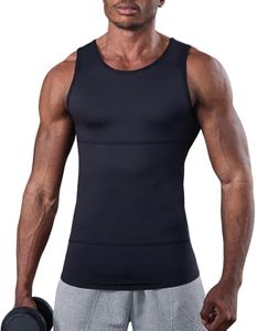 KOCLES Compression Shirt Men Slimming Undershirt Body Shaper Vest, Gym Workout Gynecomastia Compression Tank Top, Abs Abdomen Shapewear Tummy Control (Small, Black)