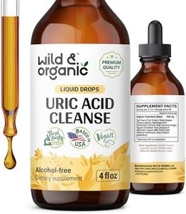 Wild & Organic Uric Acid Cleanse Liquid Drops - Tart Cherry, Turmeric, Celery, Chanca Piedra, Dandelion Root Extract Complex - Uric Acid Support Supplement - Vegan, Alcohol Free Tincture - 4 oz