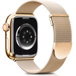 Higgs Upgraded Strap Compatible with Apple Watch Straps 10 42mm 41mm 40mm 38mm, Dual Magnetic Adjustable Replacement Band for iWatch Series 9 8 7 6 5 4 3 2 1 SE,Women Men Fashion Metal Strap Rosegold