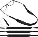 Folmywy 4pcs Floating Eyewear Retainer Sunglasses Diving Anti-slip Neck Strap Lanyards Sport Outdoo Durable Elastic Men Women Kids Black