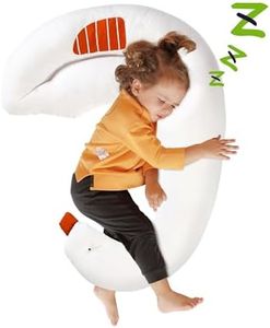 Choc chick Curve Long Kids Body Pillow,36X27inches Swans Shape Soft Child Hug Sleep Toddler Pillow,Hand Washable 100% Organic Cotton Pillowcase Toddler Pillows for Sleeping
