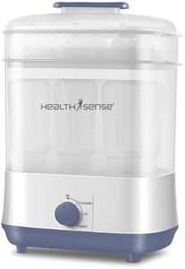 HealthSense Sterilizer & Dryer for feeding bottles | Baby bottle & Accessories sterilizer machine | 8 Bottles Capacity, Food Grade Material, Auto Shut OFF with 1 Year Warranty – BS 10