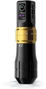 EZ Tattoo Machine - 6 Strokes 2.0, 2.4, 2.8, 3.3, 3.7, 4.2mmTattoo Machine Pen with OLED Digital Display 1600mAh Battery Power Tattoo Gun (P3 Pro Gloss Golden)