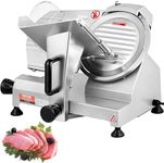 VEVOR Commercial Meat Slicer, 200W Electric Deli Food Slicer, 350-400RPM Meat Slicer with 8" Carbon Steel Blade, 0-0.47 inch Adjustable Thickness Electric Meat Slicer for Home and Commercial Use