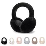 GLAITC Ear Muffs for Women,Winter Ear Warmers,Women Earmuffs Faux Fur for Winter Adjustable Ear Muffs for Cold Weather,Winter Gift for Women Men Girls (black)