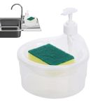 SHUTTLE ART Double Layer 2-in-1 Liquid Soap Dispenser with Pump and Sponge - Kitchen Soap Dispenser,Dishwashing Sponge|, Dishwasher Liquid Holder, for Sink Kitchen Hotel Restaurant, Multi-Color