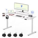 FLEXISPOT Electric Height Adjustable Desk,Standing Desk, Ergonomic Desktop, with Monitor Shelves, Standing Computer Desk, Easy Assembly, Home Office Storage Function (WHITE,120 * 60)