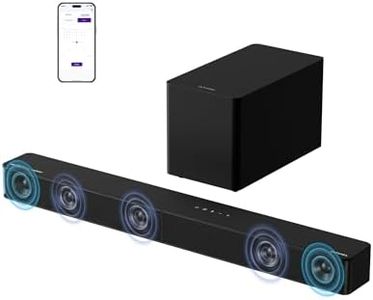 ULTIMEA 5.1ch Soundbar mit Dolby Atmos, VoiceMX, BassMX, APP, Heimkino 4D Surround Sound System, 340W Soundbar für TV Geräte mit Subwoofer, Bluetooth 5.4, Poseidon M60 Boom, Modell 2025