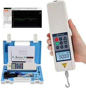 Mxmoonfree 500N Digital Force Gauge Push Pull Gauge with USB Output, N/Lbf/Kgf Units, Calibration Certificate for Lab Tension and Compression Load Plug Force Destructive Tests (HP-500N)