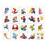 20 Pcs Super Mario Temporary Tattoos Stickers Birthday Party Supplies Anime Cartoon Fake Tattoos Stickers Party Favors for Kids Boys Girls……