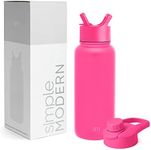 Simple Modern Water Bottle with Straw and Chug Lid Vacuum Insulated Stainless Steel Metal Thermos Bottles | Reusable Leak Proof BPA-Free Flask for Sports | Summit Collection | 32oz, Raspberry Vibes