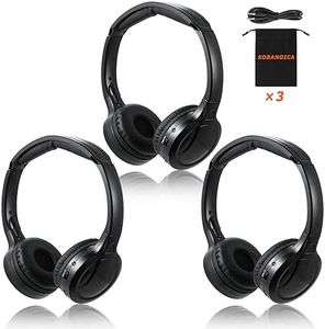 KOBANOICA IR Headphones for Car DVD,Car Headphones Wireless,Universal 2 Channel Infrared Headphones for Odyssey Entertainment System(3 Pack)