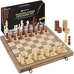 15" Wooden Magnetic Chess Set，Joney