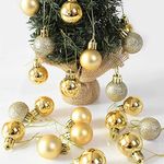 VR Creatives 24pcs Small Golden Balls Christmas Tree Xmas Tree Decoration Hanging Ornaments Christmas Decoration Items Christmas Xmas Tree Decor 3 CM