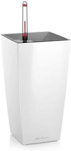 Lechuza Maxi Cubi Self Watering Plant Pot, White High Gloss, 14 cm Diameter x 14 cm Width x 26 cm Height
