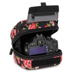 USA GEAR DSLR Camera Sleeve with Molded EVA Hard Shell Camera Case Protection, Quick Access Opening, Padded Interior and Rubber Coated Handle-Compatible with Nikon, Canon, Olympus and More (Floral)