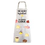 MBMSO Baking Apron the Secret Ingredient is Always Love Apron Baker Gifts Baking Cooking Gifts for Bake Lover Kitchen Apron, Baking Apron-white, Standard