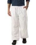 BENE KLEED Cargo Trousers for Unisex|Unisex White Parachute Fit Solid Cargo Trouser | 100% Cotton Comfortable and Trendy