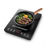 AMZCHEF Portable Induction Cooktop 20 Temperature & Power Levels, 1800W Induction Stove Burner with 5.9" Heating Coil, Low Noise Hot Plate Single Electric Cooktops Countertop Stove with Timer