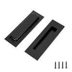 RadiantDecor 2 Pack 5.9" Pocket Door Pull Black Sliding Door Handle Pocket Door Hardware Recessed Door Pull for Pocket Door Closet Door