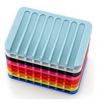 Besillia 6 Pack Silicone Waterfall Soap Dish Saver Holder, Colorful Soap Tray Drainer for Shower Bathroom Kitchen,Self Draining Waterfall Soap Saver Tray for Kitchen(Random)