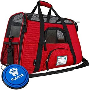 PetAmi Premium Airline Approved Soft-Sided Pet Travel Carrier | Ideal for Small - Medium Sized Cats, Dogs, and Pets | Ventilated, Comfortable Design with Safety Features (Large, Red)