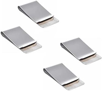 ZXUY Money Clip for Men Brushed Stainless Steel Credit Card Cash Holder Bill Clip for Minimalist (Silver 4Pcs)