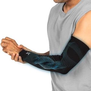 NUFABRX Pain Relieving Arm Compression Sleeve for Men & Women | Full Arm Cover and Elbow Brace | All Day Relief Against Arthritis Tendonitis and Tennis Elbow | One Size Fits Most