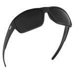 TOROE Eyewear FIELD Wrap Around Sport Sunglasses With Polycarbonate Polarized Lenses, Lightweight TR90 Frame, Matte Black | White Emblem, Standard Size