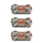 Red Heart Scrubby Jolly Yarn - 3 Pack of 85g/3oz - Polyester - 4 Medium (Worsted) - 78 Yards - Knitting/Crochet