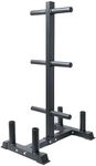 Kingkong Fitness Barbell and Plate Storage Rack, Black