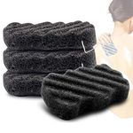 Bysiter Konjac Sponge Set of 4 Bamboo Charcoal Body Facial Sponge Exfoliator Cleansing Gentle Puff Sponge for Sensitive Skin Care Vegan Pouf Bath Alternate to Exfoliate and Cleanse for Men Women (4 Pack)