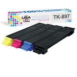 MADE IN USA TONER Compatible Replacement for Kyocera Ecosys FS C8520MFP FS C8525MFP FS C8520 FS C8525 TASKalfa 205c 255c TK-897, Copystar TK-899 (CMYK, 4 Pack)
