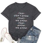 NANYUAYA Friends Shirts for Women Funny Letters Print Friends TV Show Gift Tees Casual Short Sleeve Tops Gray