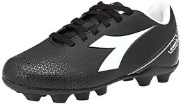 Diadora Pichichi 6 Md Jr Soccer Shoe, Black White, 5 UK