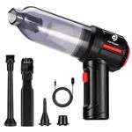 ELECTROSAFE Car Vacuum Cleaner Cordless -9000PA Powerful Suction, 3 Adjustable Levels, 3-in-1 Versatility this Portable Handheld vacuum Rechargeable Dust and Air Blower is perfect for your Car, Home