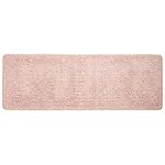 mDesign Soft Microfiber Polyester Non-Slip Extra-Long Spa Mat/Runner, Plush Water Absorbent Accent Rug for Bathroom Vanity, Bathtub/Shower, Machine Washable - 60" x 21" - Heather Light Pink/Blush