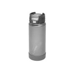 EcoVessel PERK Trimax Vacuum Insulated Stainless Steel Travel Bottle for Coffee & Tea with Push Button Locking Top – 16oz (Slate Gray)