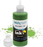 MaxMark Premium Refill Ink for self Inking Stamps and Stamp Pads, Olive Green Color - 1 oz.